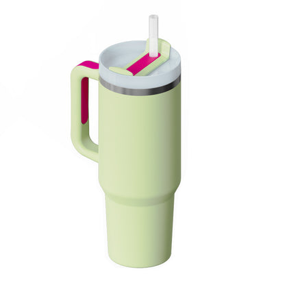 40oz Insulated Tumbler with Handle & Straw – Spill-Proof Travel Mug