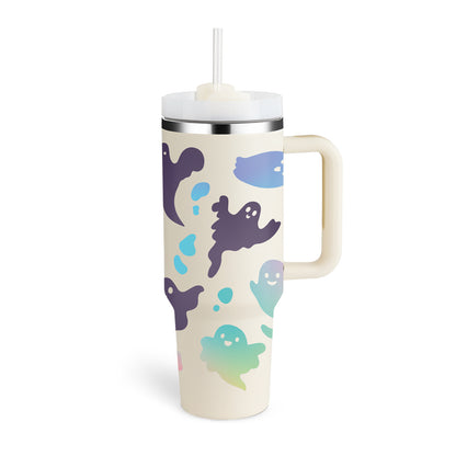 40oz Insulated Tumbler with Handle & Straw – Spill-Proof Travel Mug