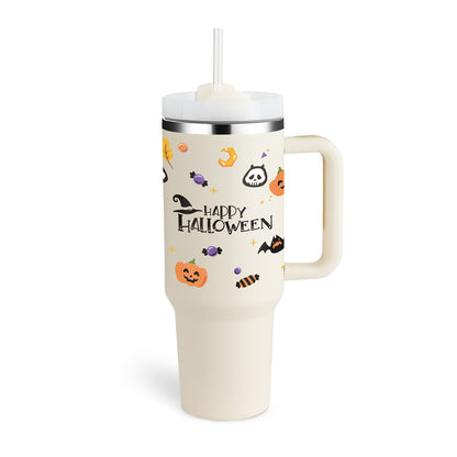 40oz Insulated Tumbler with Handle & Straw – Spill-Proof Travel Mug