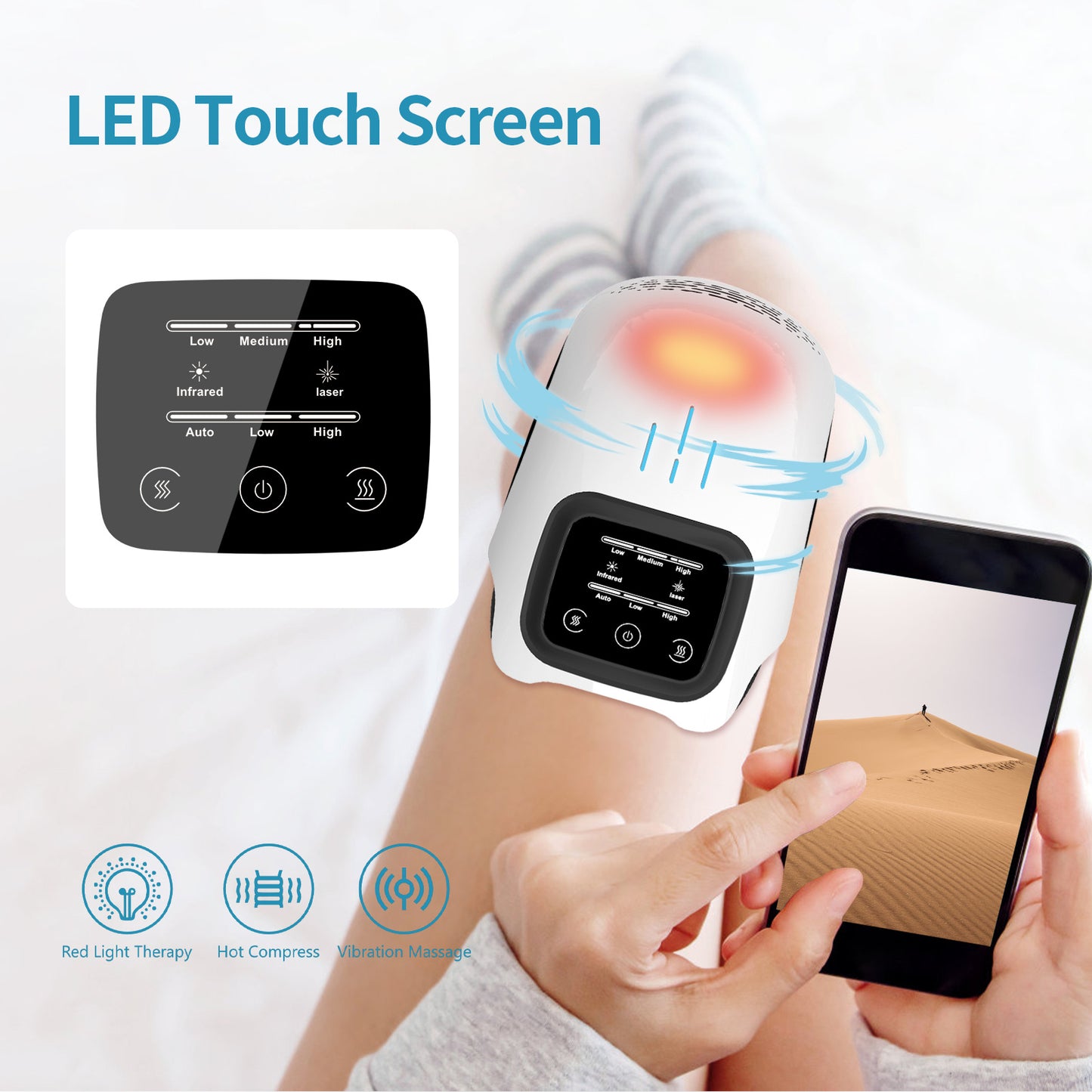 Smart Electric Heating Knee Massager – Pain Relief & Vibration Therapy