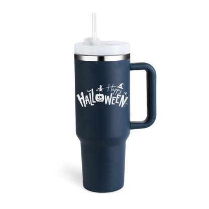 40oz Insulated Tumbler with Handle & Straw – Spill-Proof Travel Mug