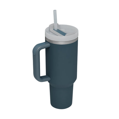 40oz Insulated Tumbler with Handle & Straw – Spill-Proof Travel Mug